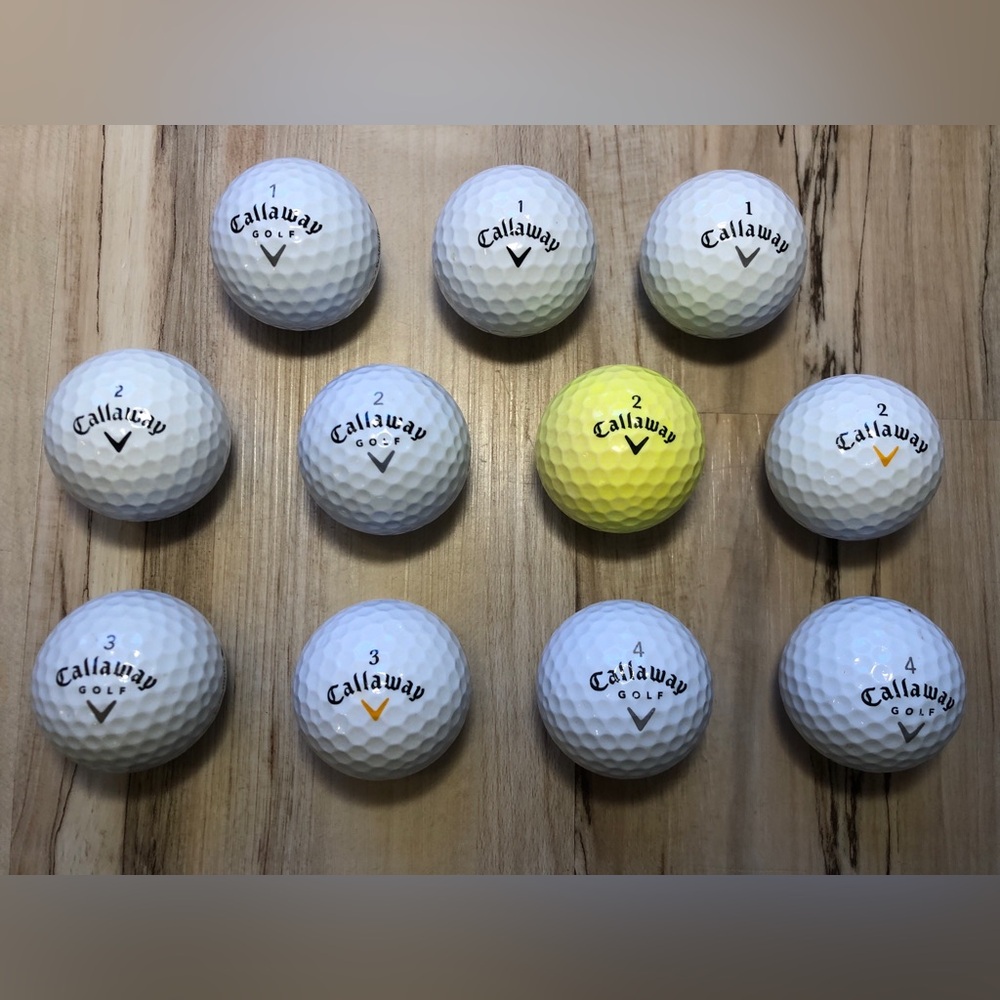 Callaway Warbird Warbird Plus 2.0 Golf Balls Lot of 11 Used White Yellow